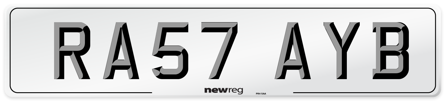 RA57 AYB Number Plate from New Reg